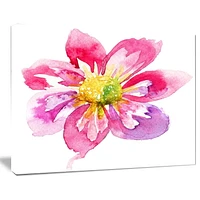 Design Art Full Bloom Pink Flower Canvas Print