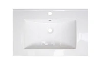 American Imaginations 24,25 in. Ensemble de dessus en céramique W 1 trou en couleur blanche - Drain de trop-plein incl. AI-29582
