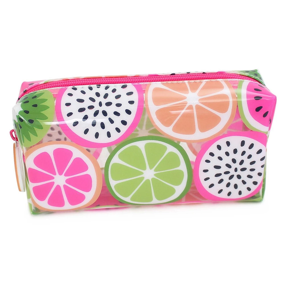 Pen+Gear Clear Fashion Pencil Pouch with Mixed Fruit Slices Print