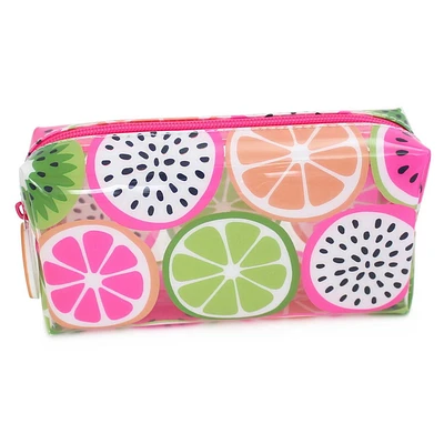Pen+Gear Clear Fashion Pencil Pouch with Mixed Fruit Slices Print