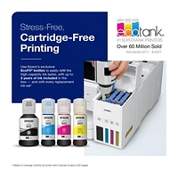 Imprimante couleur tout-en-un sans fil et sans cartouche Epson EcoTank ET-3843 à réservoirs d’encre géants EcoTank ET-3843