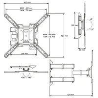 blackweb Full Motion TV Wall Mount for 19 in. to 50 in. TV's (Black), Tilts & Swivels