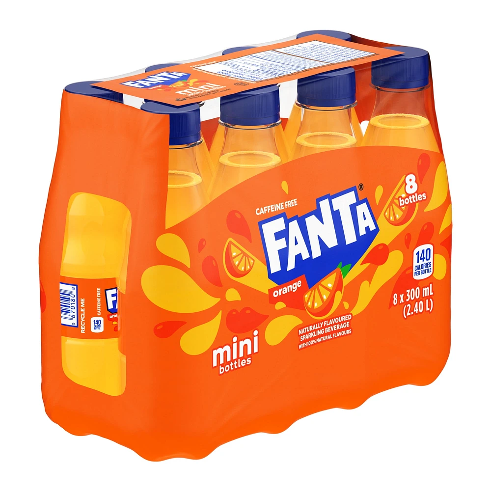 Fanta Orange Bottles, 300 mL, 8 Pack, 8 x 300 ml