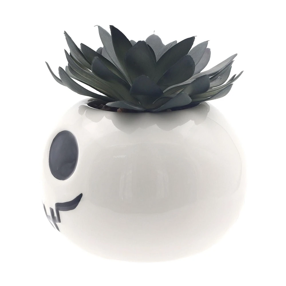 Way To Celebrate Halloween Dolomite Pot de fleurs en citrouille Blanc