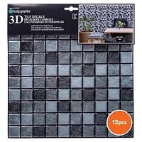 Truu Design 3D Metallic Square Self-Adhesive Peel and Stick Self-Adhesive Peel and Stick Wall Tiles