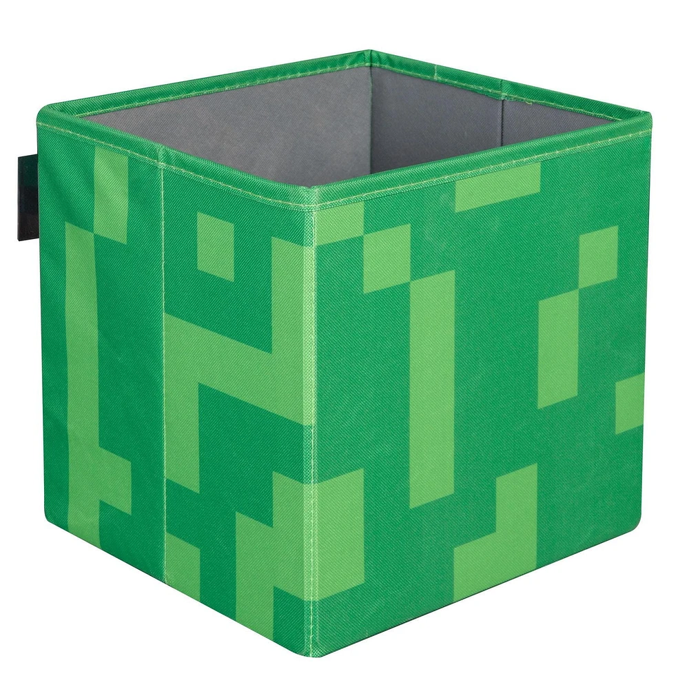Minecraft Set of 2 Fabric Storage Boxes - Creeper Head/Crate<br>
