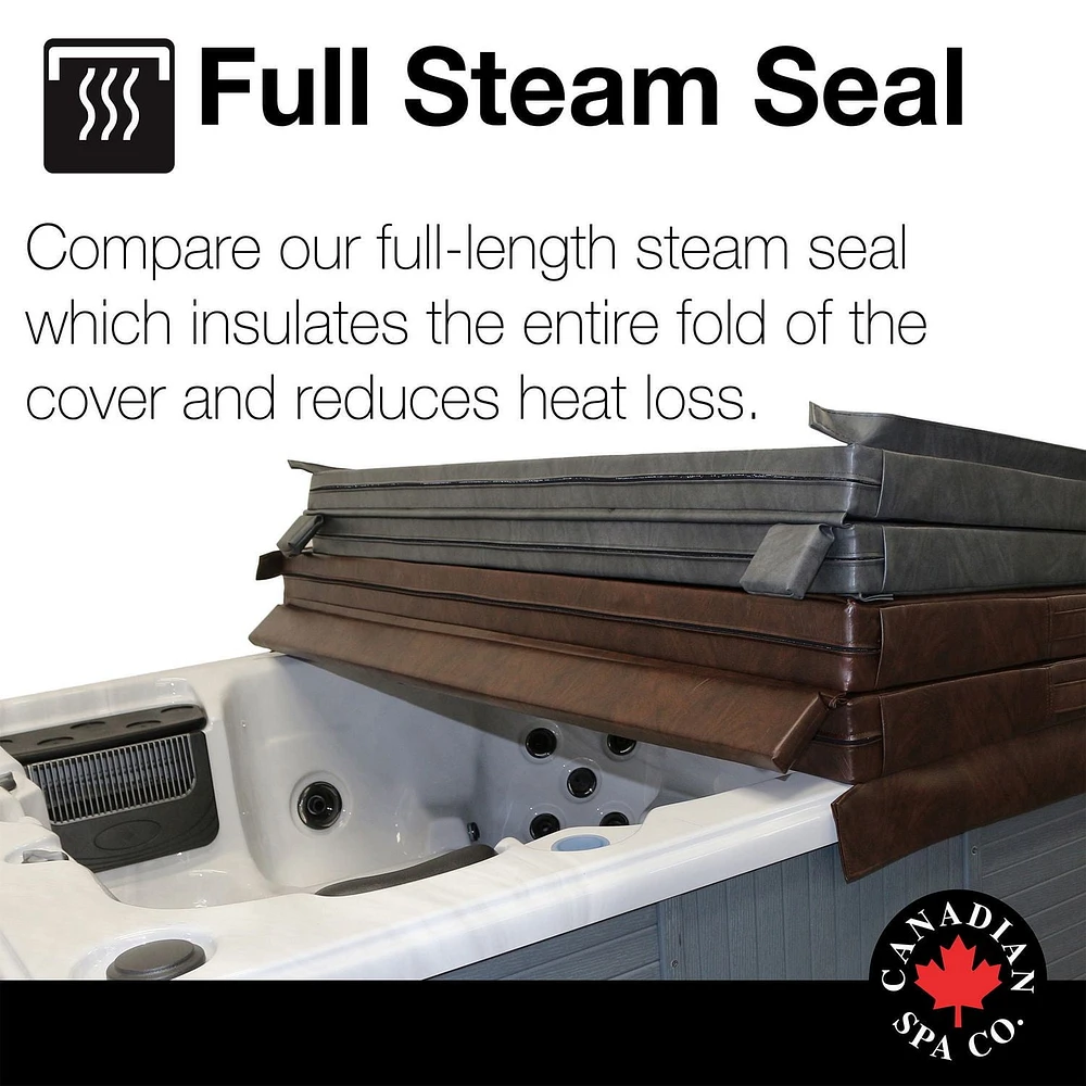 Canadian Spa Company Canadian Spa Co. Square Hot Tub Cover with 5 in/3 in Taper - Brown
