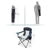 Ozark Trail Chaise surdimensionnée avec filet et glacière intégrée, capacité maximale : 1 personne, couleur : gris, matière : polyester