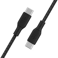 Câble USB-C vers USB-C Belkin, câble d’alimentation tressé BoostCharge (3 m/10 pi), câble de chargement rapide Power Delivery 100 W, certifié USB-IF pour iPhone 16, MacBook, Chrome BELKIN CÂBLE C-C BEL 3M NOIR