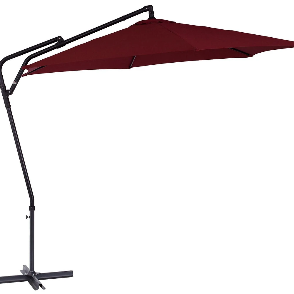 Parasol de patio inclinable en porte-à-faux résistant aux UV avec cadre en acier de 10 pieds Solward