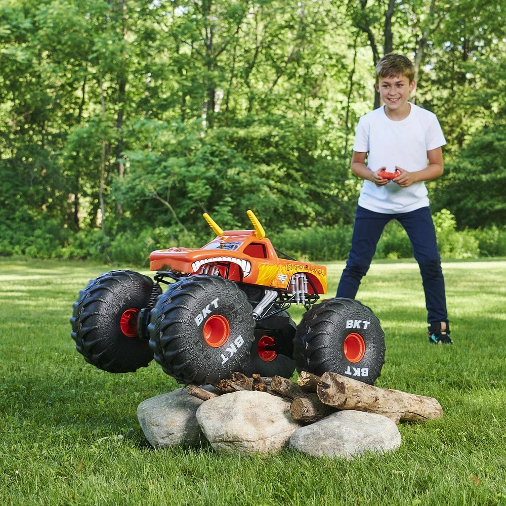 Monster Jam, Monster truck tout-terrain radiocommandé MEGA El Toro Loco officiel pour garçons, enfants et adultes, échelle 1:6