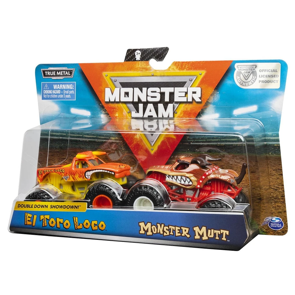 Monster Jam, Official El Toro Loco vs. Monster Mutt Die-Cast Monster Trucks, 1:64 Scale, 2 Pack