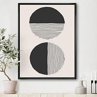 Designart Lignes géométriques minimales et cercle IV ART MURAL À CADRE FLOTTÉ