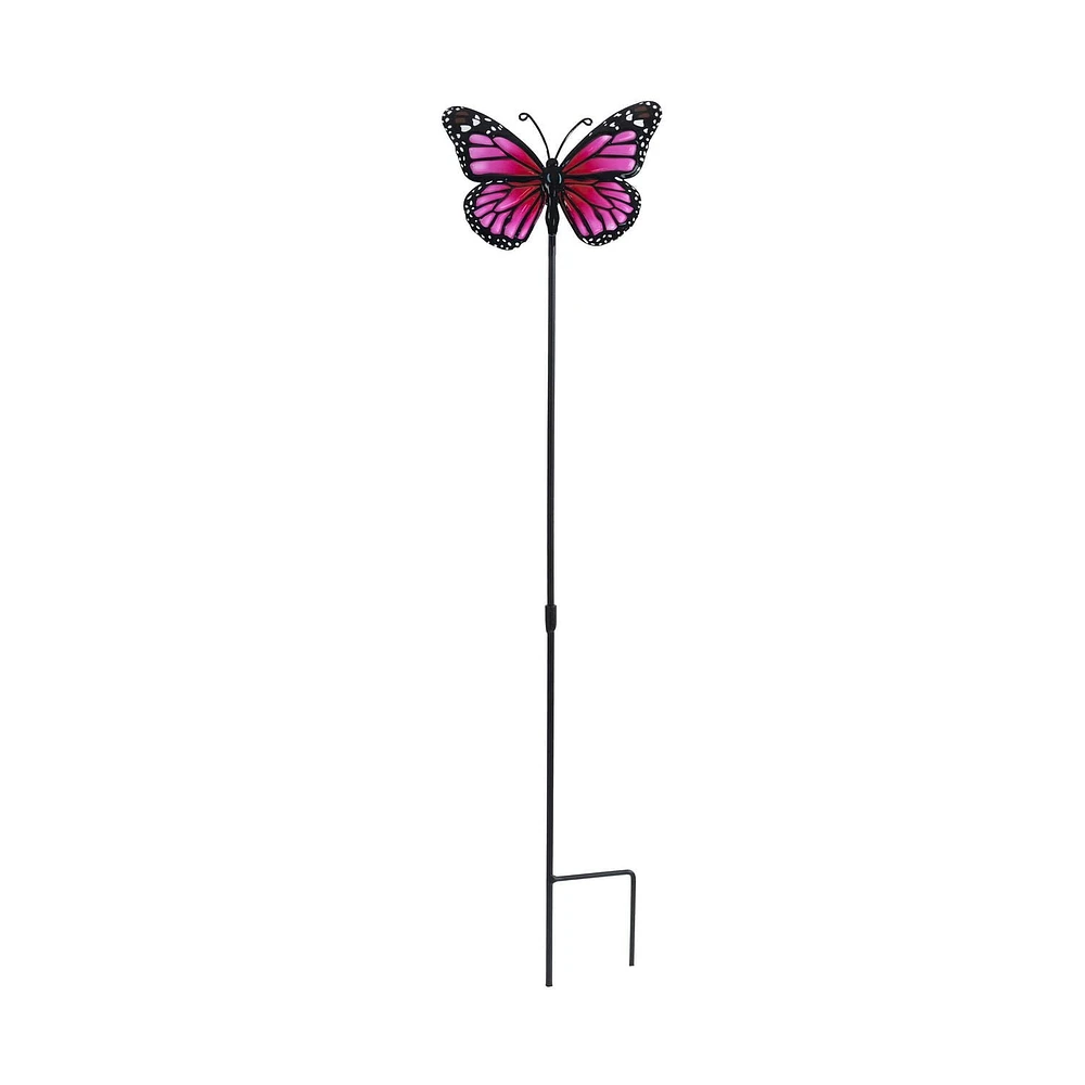 PIEU PAPILLON ROSE EN MÉTAL HOMETRENDS