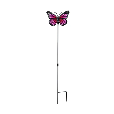 PIEU PAPILLON ROSE EN MÉTAL HOMETRENDS
