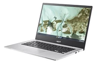 ASUS Chromebook CX1400, 14” HD NanoEdge Display, Intel Celeron N3350 Processor, Chrome OS, Aluminum, Transparent Silver. (CX1400CNA-WS01-CB), 32GB eMMC,  4GB RAM, Intel HD