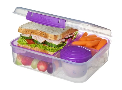 Bento et contenant pour aliments de la collection Sistema To Go, 6,9 tasses, clair, couleurs assorties 1,65 l, Les couleurs varier.