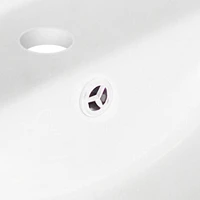 18.25-in. W CSA Oval Bathroom Undermount Sink Set In White - White Hardware AI-20511