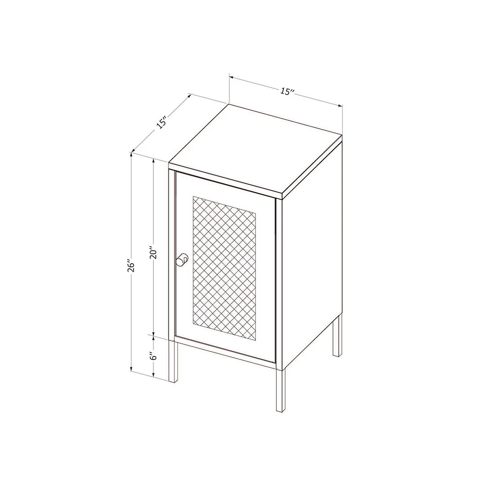 Metal Mesh 1-Door End Table from the collection Crea South Shore