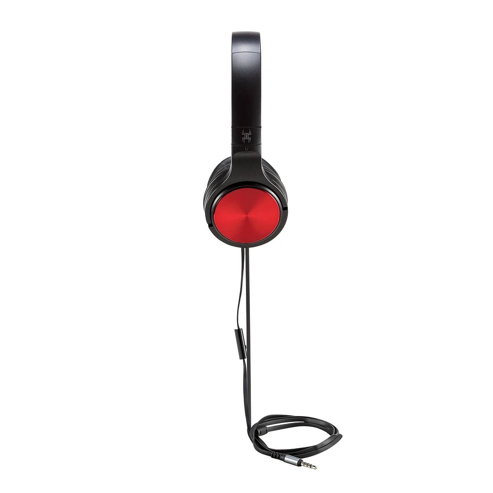 blackweb ™ Wired Flat Folding Headphones (Black/Red)