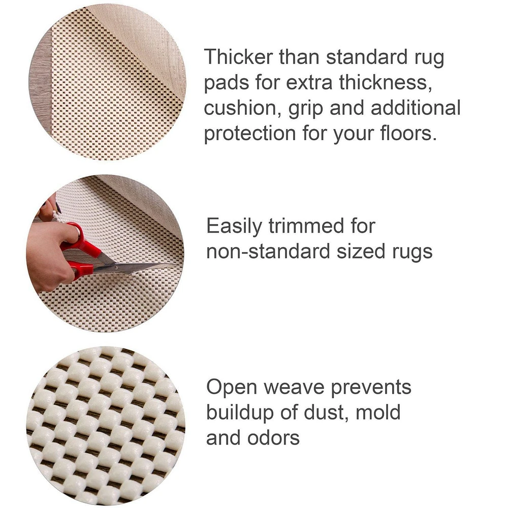 Rug Branch Rug Pad Collection Premium Standard Soft PVC Non-Slip Rug Pads