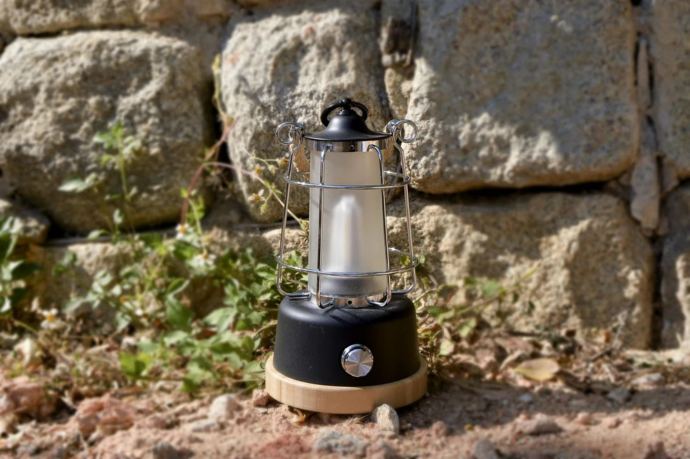 Tru De-Light, YOU & ME - Gradable, température de couleur et luminosité réglable, lampe rechargeable avec batterie au lithium et poignée de corde rustique, peut être utilisée comme POWERBANK.