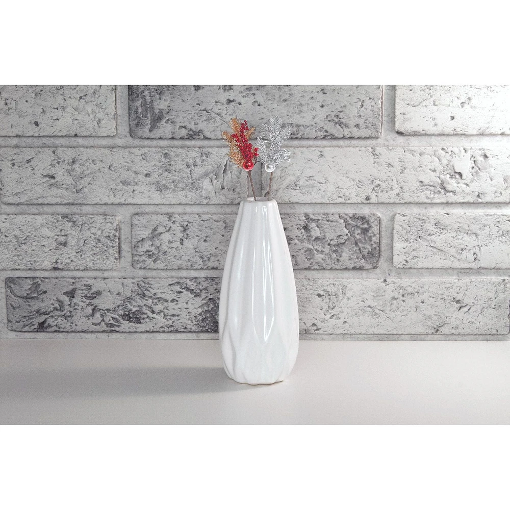 Christmas Berries And Ornament With Pine Leaves Pick  - Set of 6
