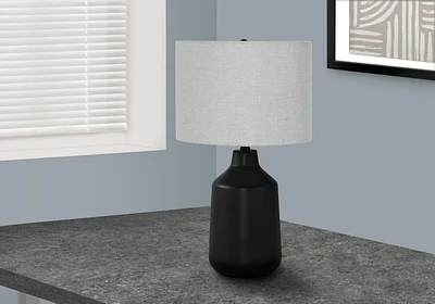 Monarch Specialties  Luminaire, 24"h, Lampe De Table, Béton Noir, Une Nuance De Gris, Contemporain