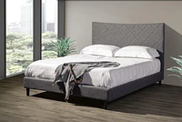 Topline Home Furnishings Lit King Size Rembourré Gris Foncé