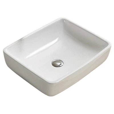 American Imaginations -in. W Above Counter White Bathroom Vessel Sink For Wall Mount Wall Mount Drilling AI