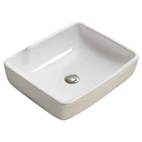 American Imaginations -in. W Above Counter White Bathroom Vessel Sink For Wall Mount Wall Mount Drilling AI