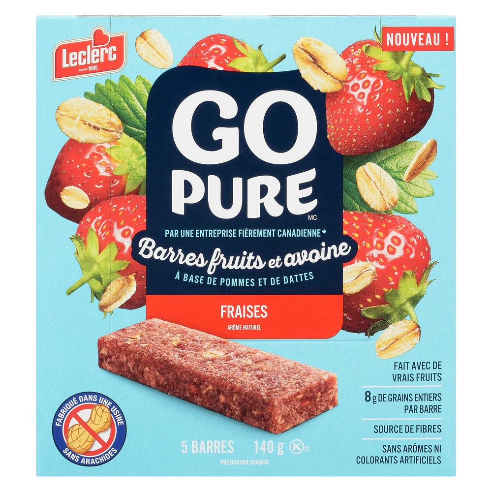 Go Pure Strawberry Fruit & Oat Bars, 5 Bars / 140g