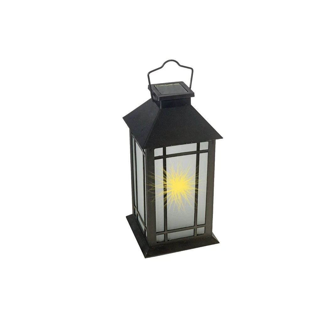 Lanterne De Volet En Verre Givré Solaire Led Noir