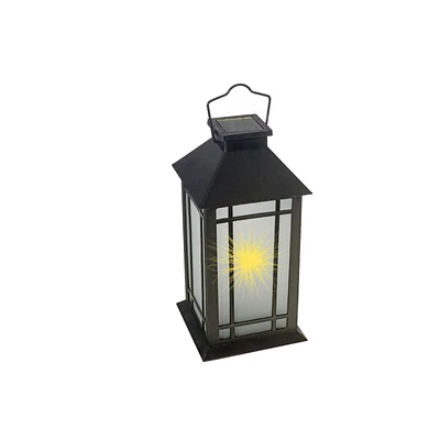 Lanterne De Volet En Verre Givré Solaire Led Noir