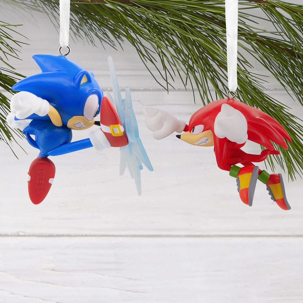 Hallmark Christmas Ornaments (Sonic the Hedgehog Sonic vs. Knuckles), Set of 2