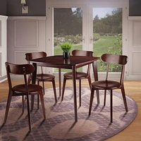 Winsome Pauline 5-Pc Set Table with Chairs, Walnut Finish