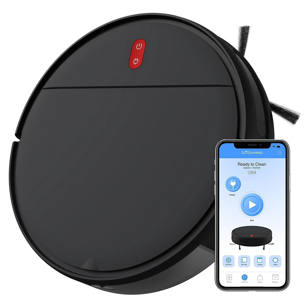 bObsweep Charlotte Aspirateur Robot et Vadrouille, Charbon