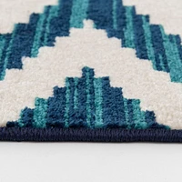 Tapis tissé crème et bleu saphir Tropiana