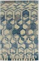 Tapis d'appoint en Laine Aspire Triangle bleu clair et crème de 2 pi x 3 pi