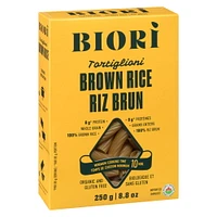 Biori Tortiglioni de Riz Brun 100% Bio sans gluten 250g Pâtes de riz brun 100 % biologiques sans gluten Biori