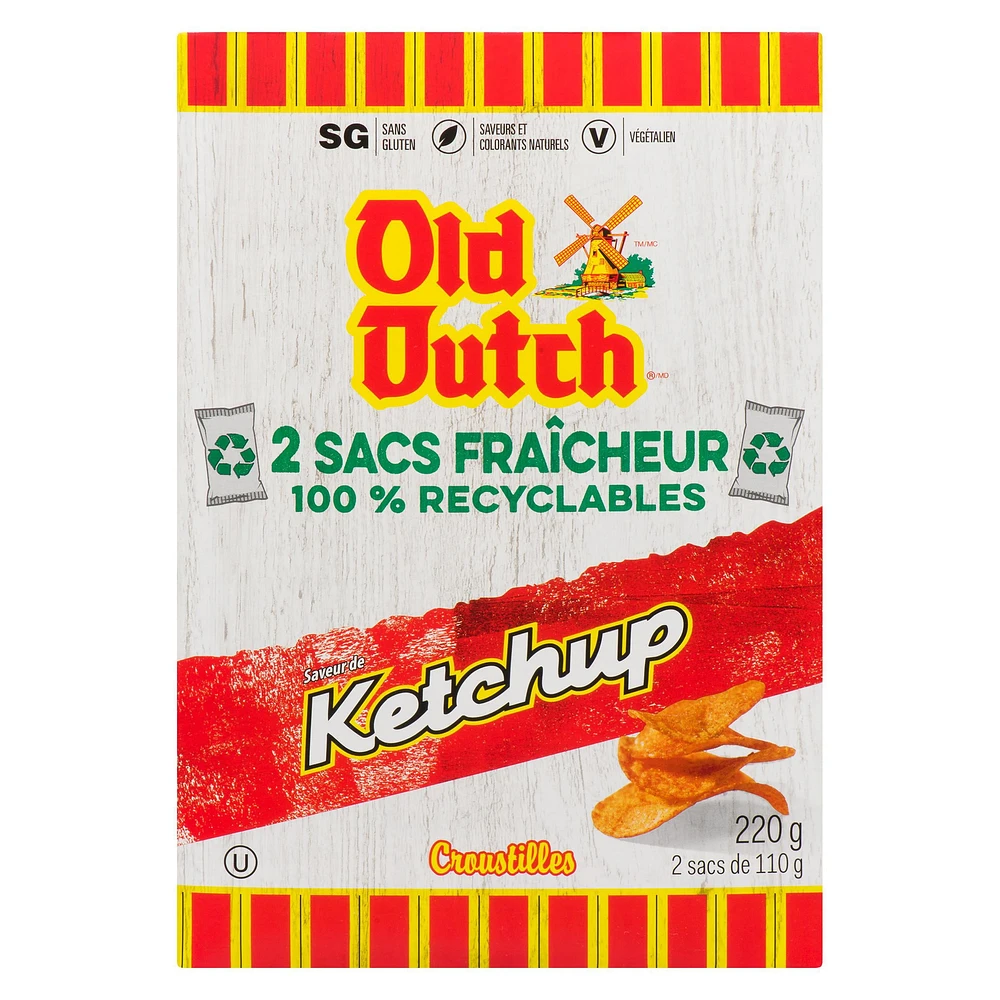 Old Dutch Ketchup Boxed Potato Chips, 220 g