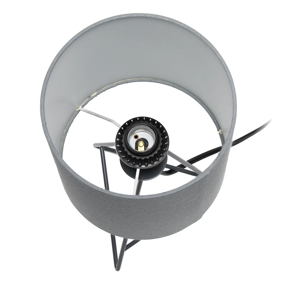 Simple Designs Down to the Wire - Lampe de table avec abat-jour en tissu, blanc avec abat-jour blanc