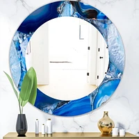 Designart 'Marbled Geode 11' Mid-Century Mirror - Oval or Round Wall Mirror - 32x32