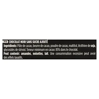 Chocolat Valor 85% Cacao Sans Sucre Ajouté 100g