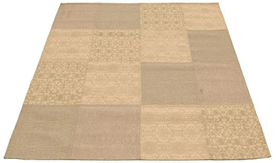 ECARPETGALLERY 5'5" x 7'6"  Transitional Collage Handmade Area Rug for Living Room, Dining Room and Bedroom in Ivory