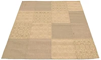 ECARPETGALLERY 5'5" x 7'6"  Transitional Collage Handmade Area Rug for Living Room, Dining Room and Bedroom in Ivory