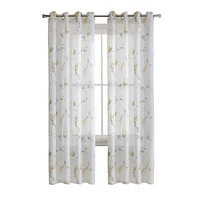 Loft Living Synergy, panneau de rideau à oeillets faux lin diaphane imprimé floral 52" x 63", corail