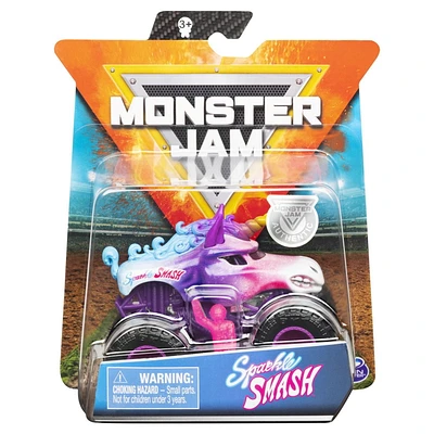 Monster Jam, Official Sparkle Smash Monster Truck, Die-Cast Vehicle, Danger Divas Series, 1:64 Scale