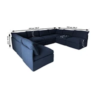Ensemble de canapés modulaires Flexiform en forme de U de Patioflare, bleu