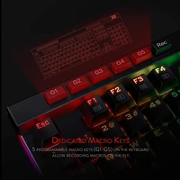 Redragon K580 VATA RGB Mechanical Gaming Keyboard, 104 Keys Gamer Keyboard with Blue Tactile Mechanical Switches, Customizable RGB Backlit, 5 On-Board Macro Keys & Dedicated Media Controls Panel